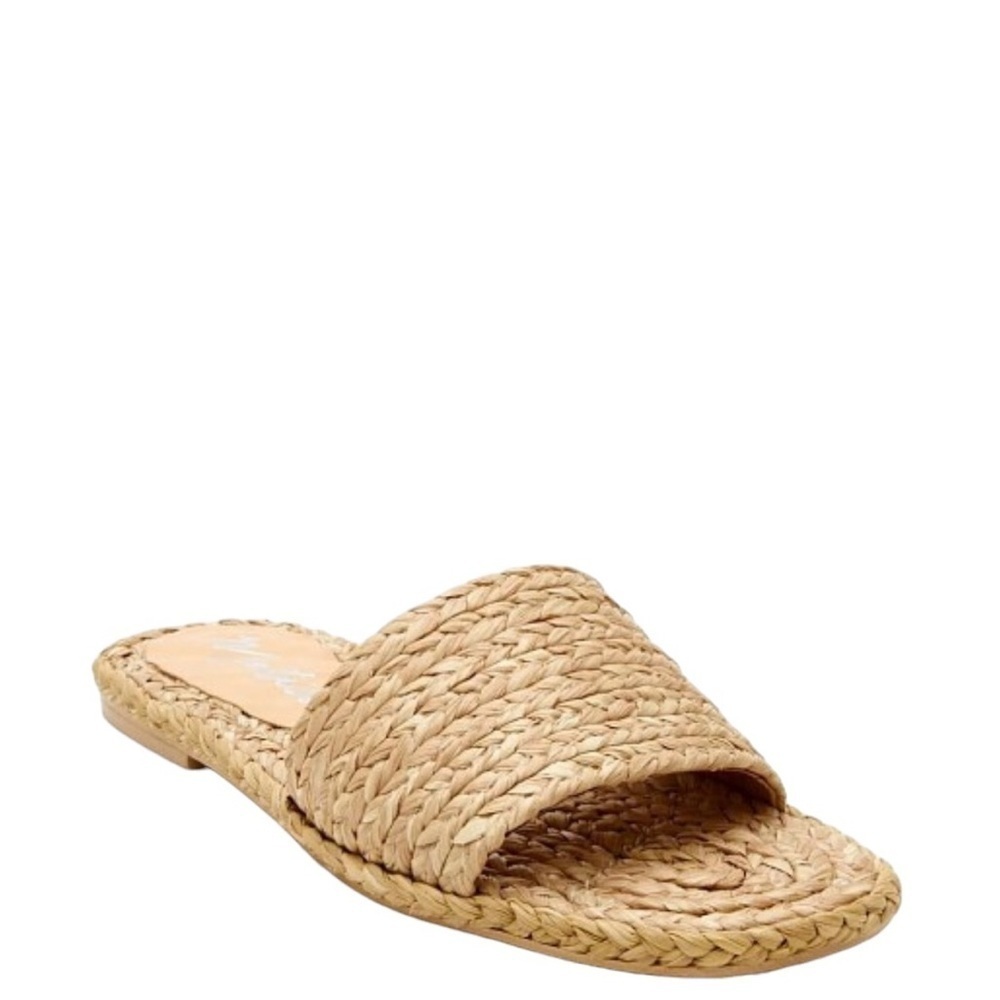 Matisse Boho Natural‎ Woven Raffia Upper Hallie Slide On Sandals Sz 11